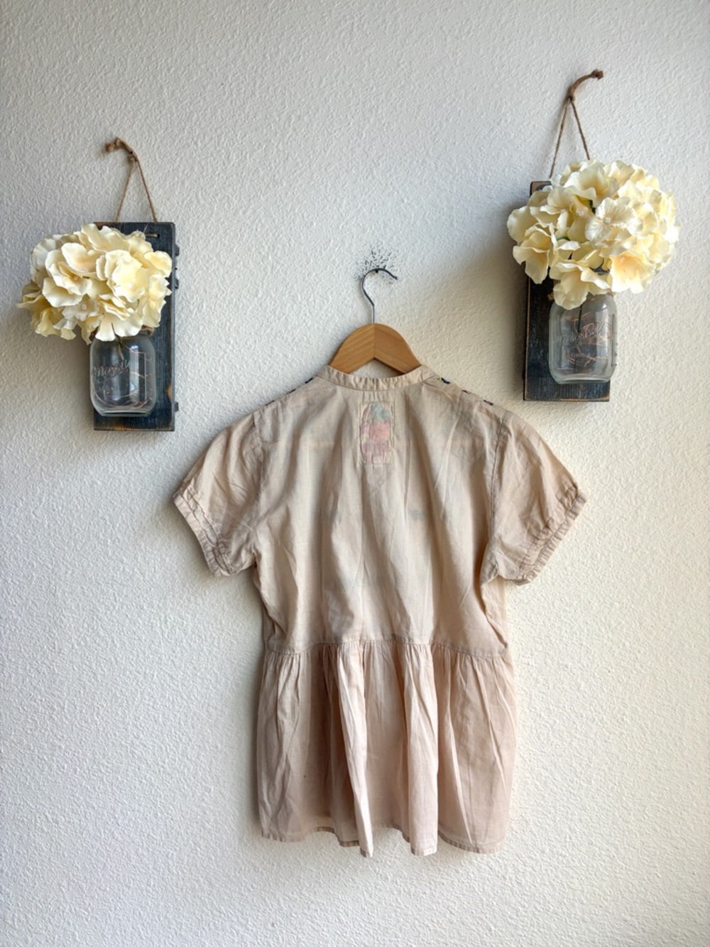 Johnny Was Embroidered Tie-Front Ivory Top - Picture 5 of 5